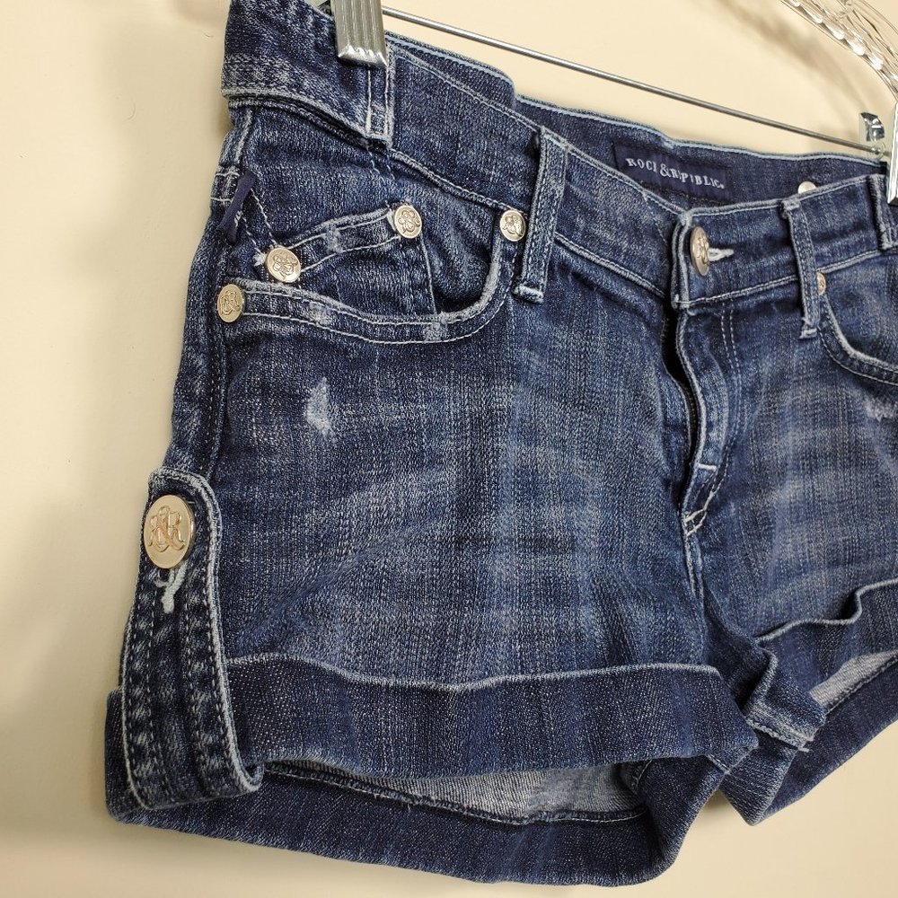 SOLD - Rock & Republic Simon Denim Shorts Size 28 - Picture 4 of 9